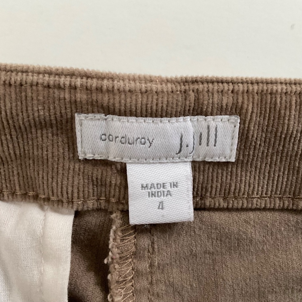 J.Jill Corduroy Pants Sz 4 Brown Straight Leg Stretch Classic Capsule Preppy - Picture 3 of 12